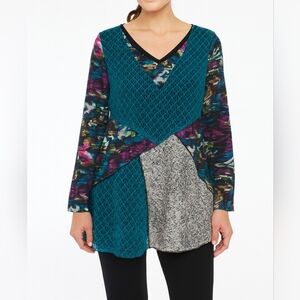 This & That patchwork whimsigoth fairy abstract handcrafted  tunic women XL